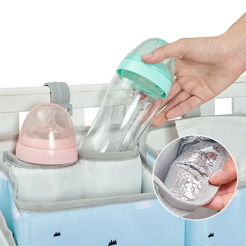 Crib Organizer - Hanging Storage for Baby's Essentials, Clothing, Bedding, and Diapers