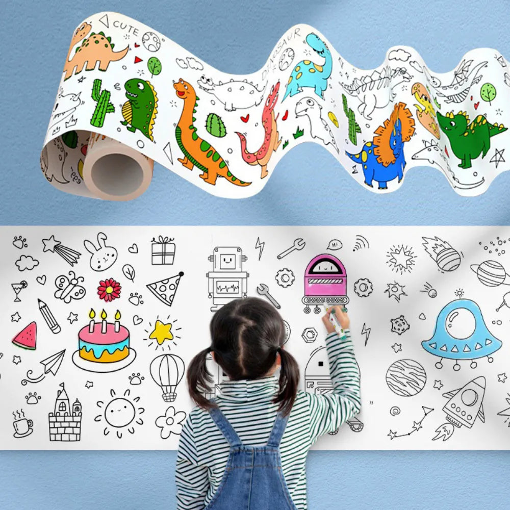 Graffiti Art Supplies: Children's Drawing Roll & Color Filling Paper