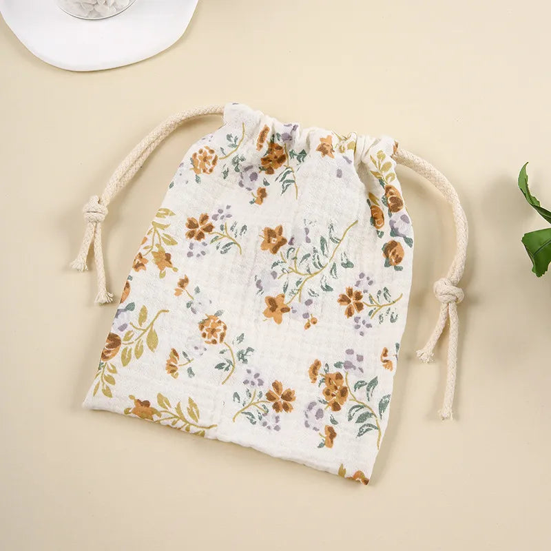 Cotton Baby Diaper Bag Organizer Pouch - String Diaper Stackers Caddy for Babies Accessories and Essentials