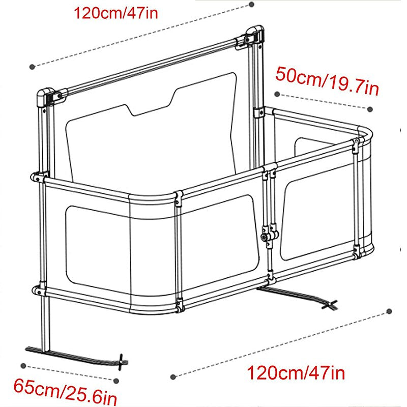 Comfortable Toddler Baby Bed within Bed - Safety Protection Easy To Install Bedside Crib