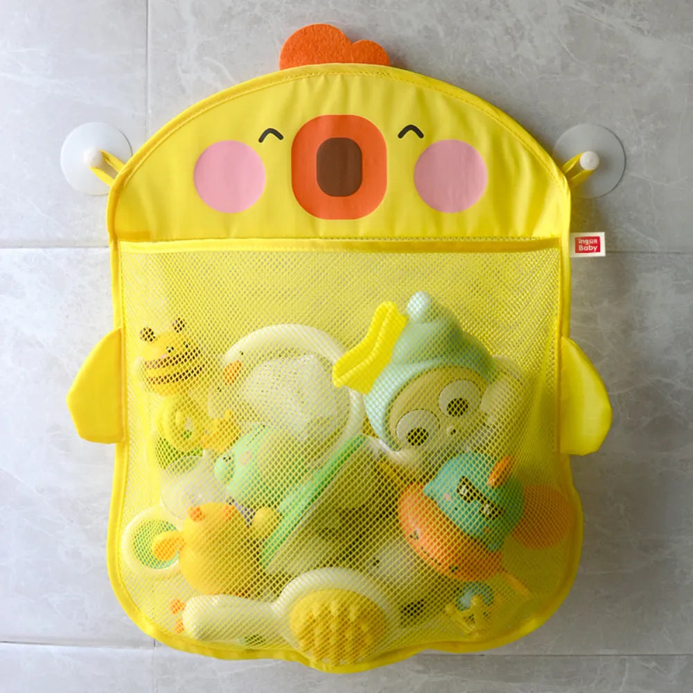 Unisex Dinosaur and Duck Bath Toy Set | Waterwheel Fun for Kids | Cloth Storage Bag Included