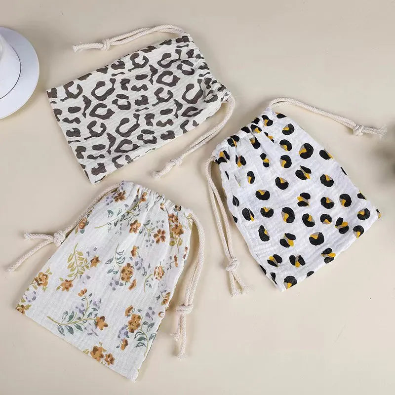 Cotton Baby Diaper Bag Organizer Pouch - String Diaper Stackers Caddy for Babies Accessories and Essentials