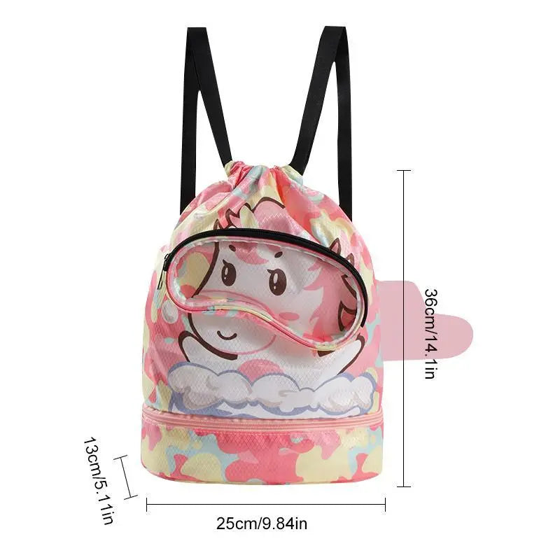 Children's Waterproof Swimming Bag with Wet and Dry Clothing Separation