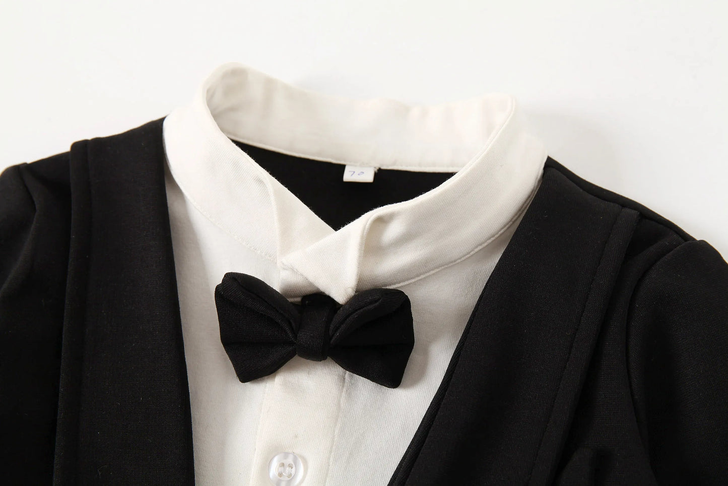 Tuxedo Formal Romper: Cotton Soft Newborn Boy's Long-Sleeve Bodysuit Jumpsuit