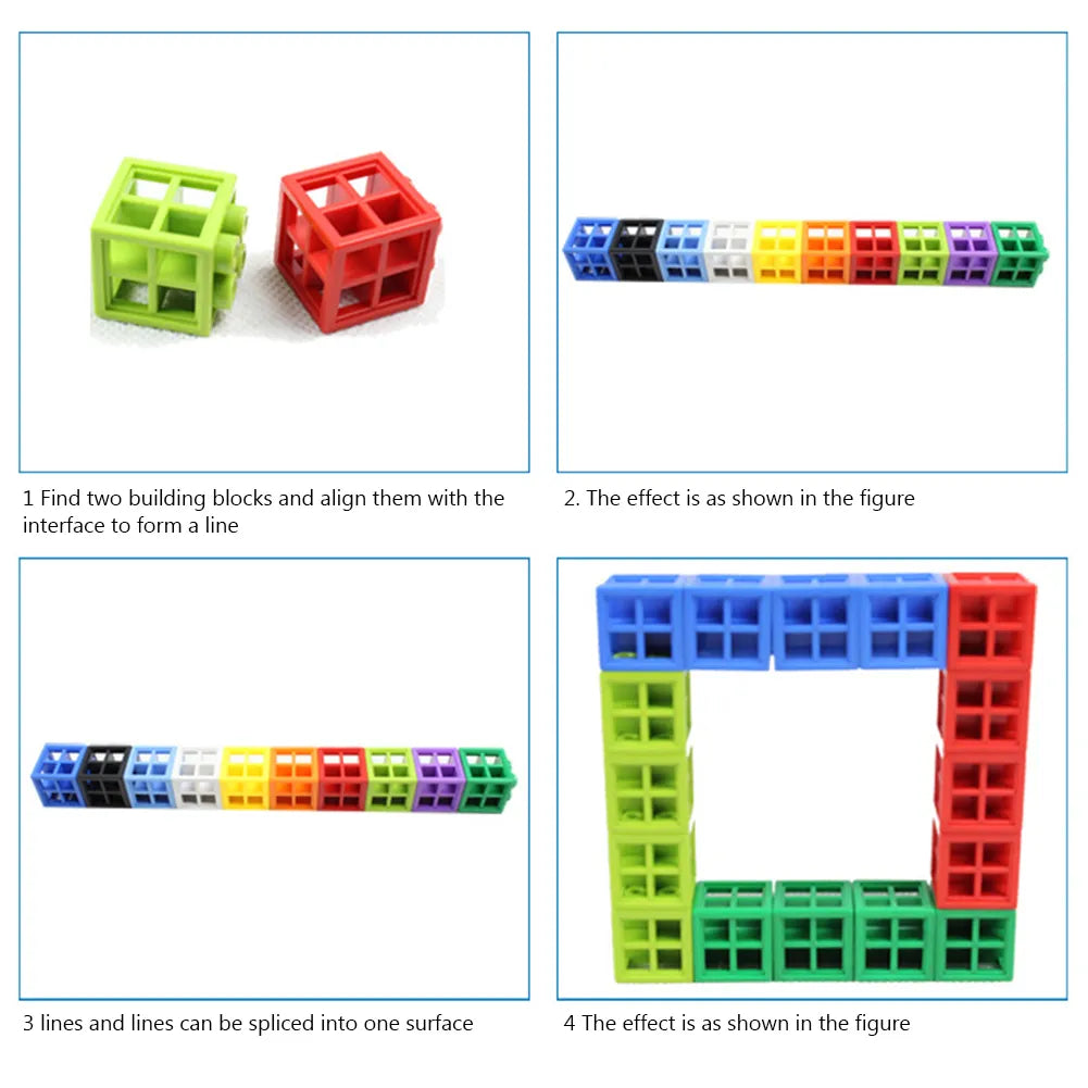 100pcs Math Toys Linking Cubes Numberblocks Interlocking Multilink Counting Blocks Kids Learning Educational Children Toy Gift