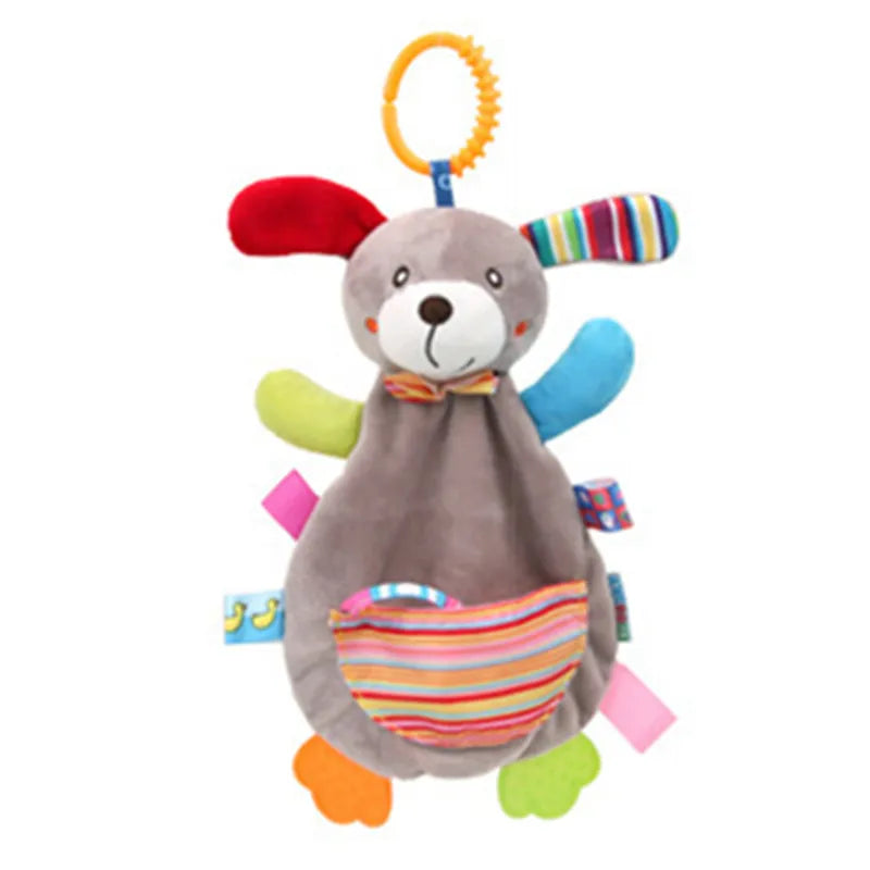 Soft Sensory Hanging Rattles - Plush Animals for Stroller, Crib, and Teething - Babies and Toddlers