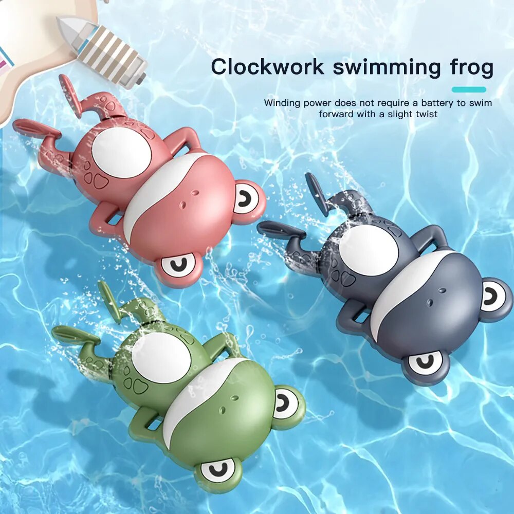 Swimming Frog: Baby Shower Clockwork Cute Animal Bath Toy