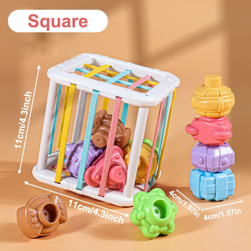 MMloveBB Colorful Shape Sorting Game: Montessori Learning Toy for Babies 0-12 Months