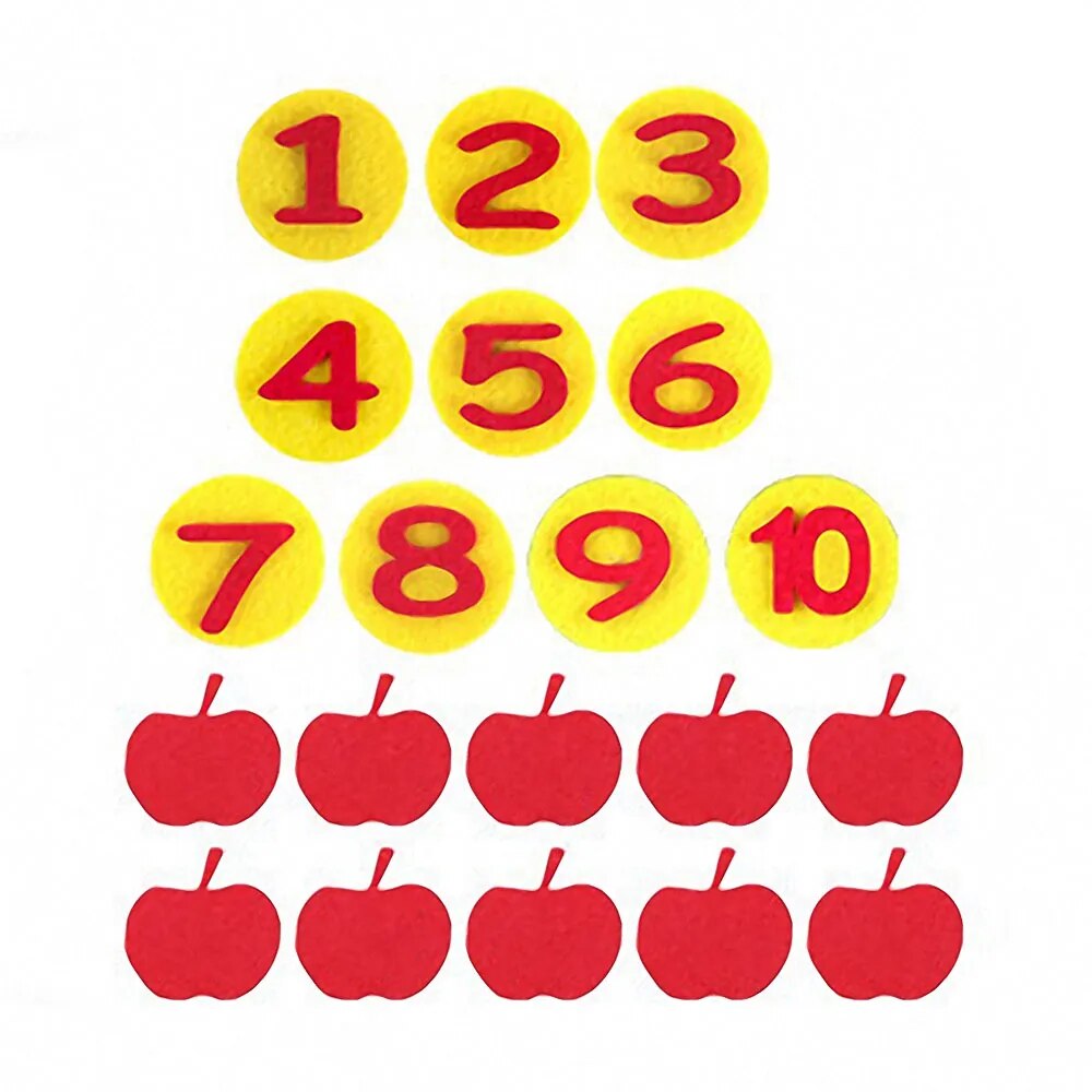 Kids Montessori Toys Educational DIY Weave Cloth Apple Tree Math Toys Learning Toys for Children Preschool Sensory Teaching Aids