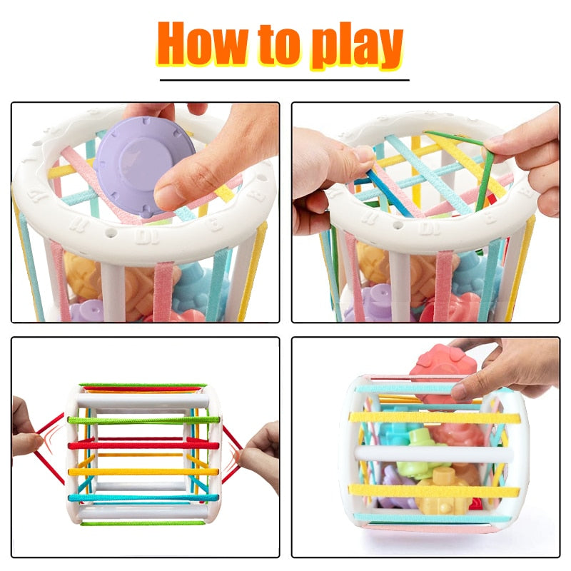 MMloveBB Colorful Shape Sorting Game: Montessori Learning Toy for Babies 0-12 Months