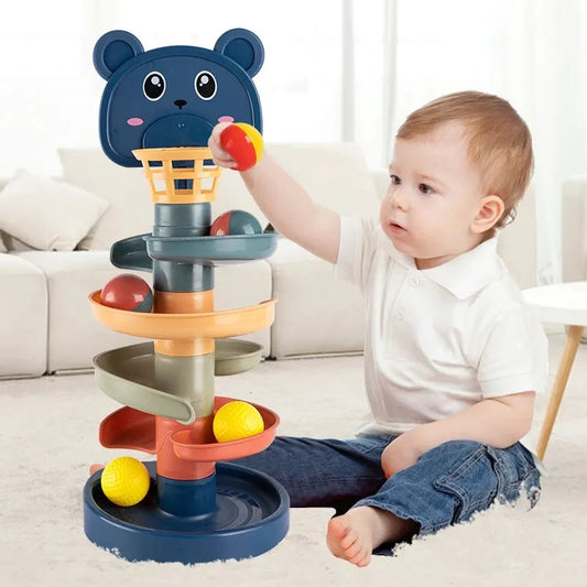 Montessori Baby Toy Rolling Ball Tower: Engaging Developmental Fun