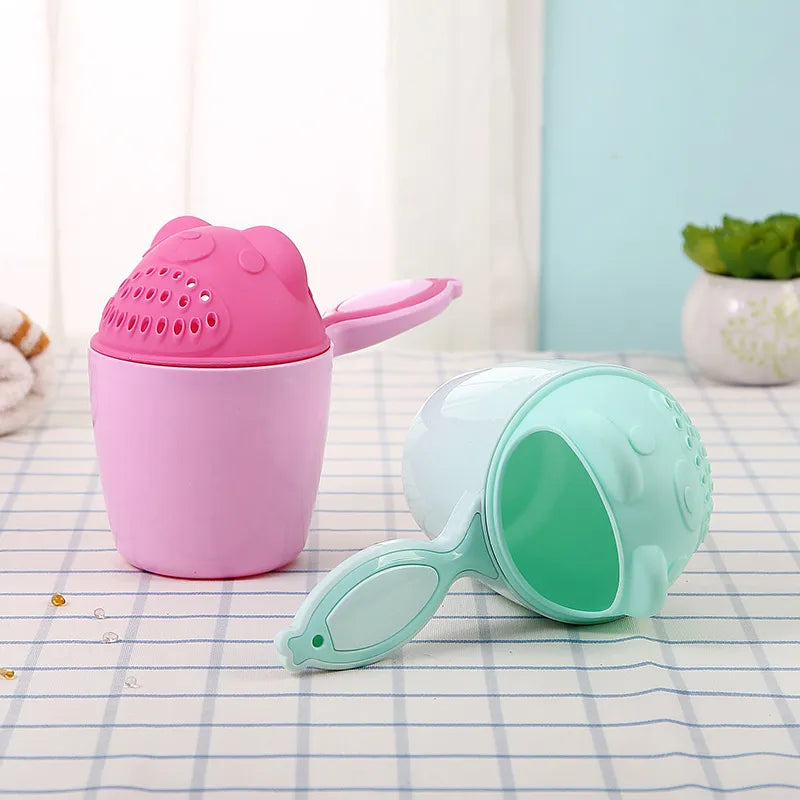 Cute Bear Baby Shower Cap and Bath Accessories Set - Toddler Shampoo Cap, Children's Bath Bucket, Baby Bath Spoon, Shampoo Cup, and Bath Tool