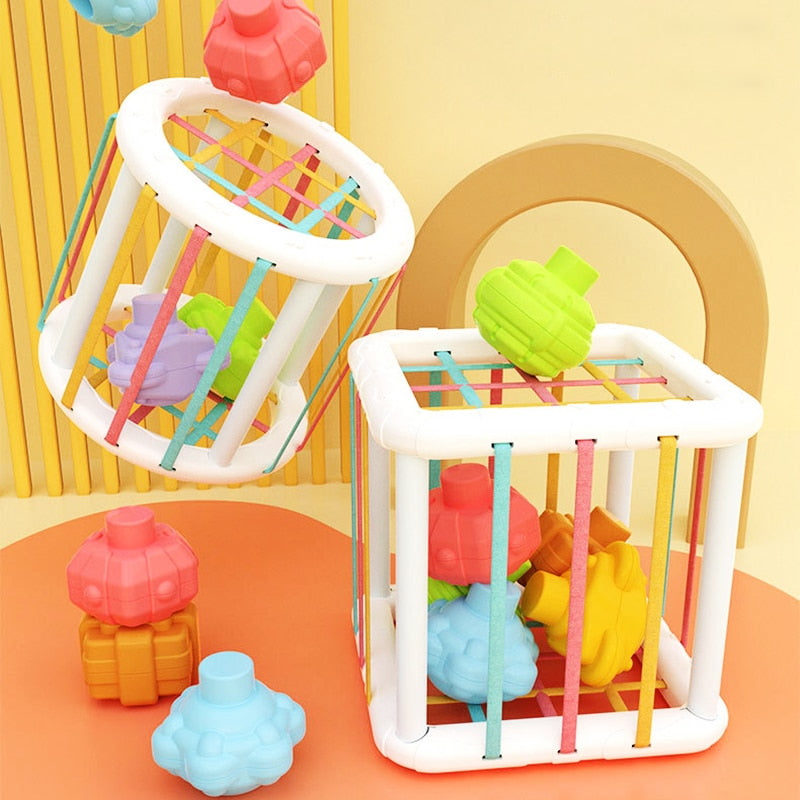MMloveBB Colorful Shape Sorting Game: Montessori Learning Toy for Babies 0-12 Months