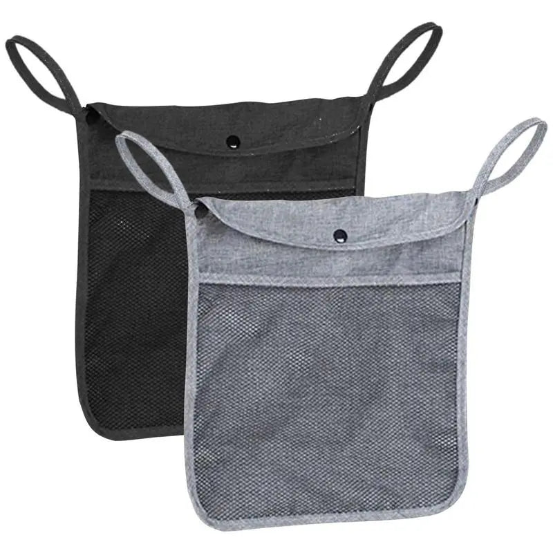 Versatile Double Layer Stroller Hanging Bag with Net and Bottle Cup Storage