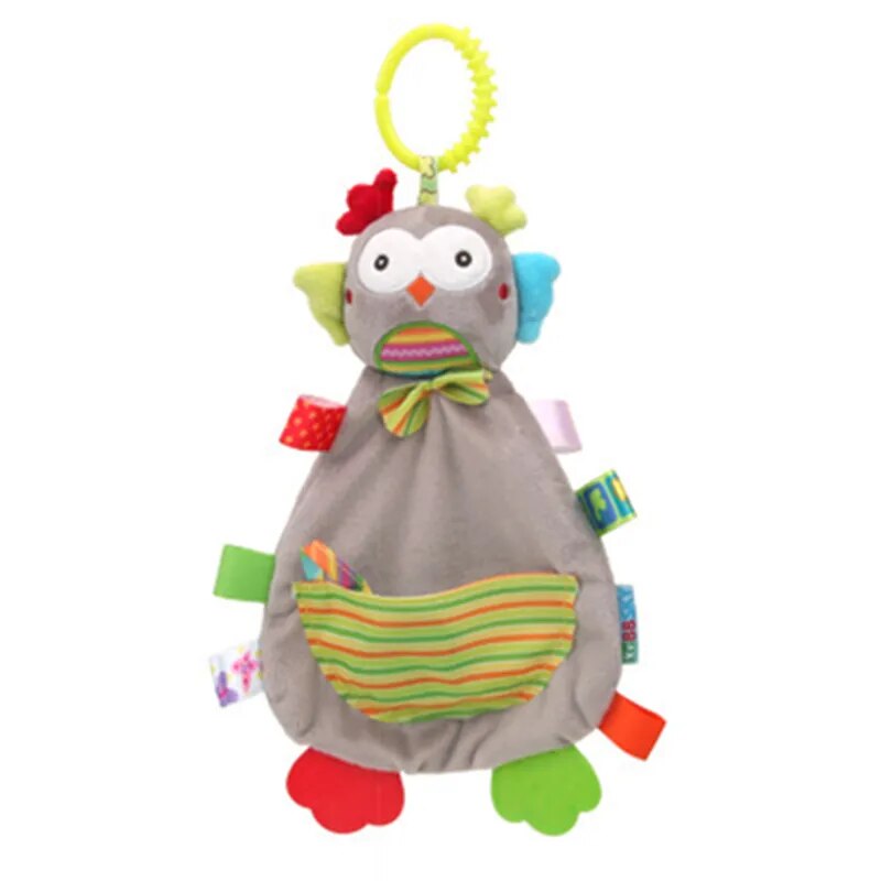 Soft Sensory Hanging Rattles - Plush Animals for Stroller, Crib, and Teething - Babies and Toddlers