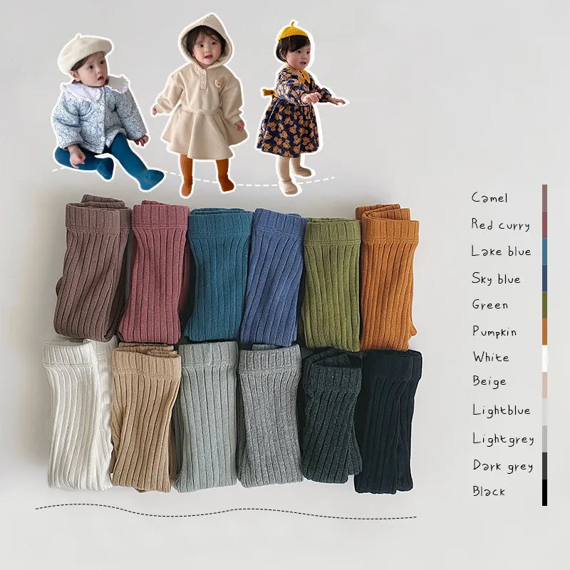 Cotton Knitted Baby Girl Pantyhose - Infant Newborn Kids Stocking Toddler Pantyhose, Children Tights, Casual Pants