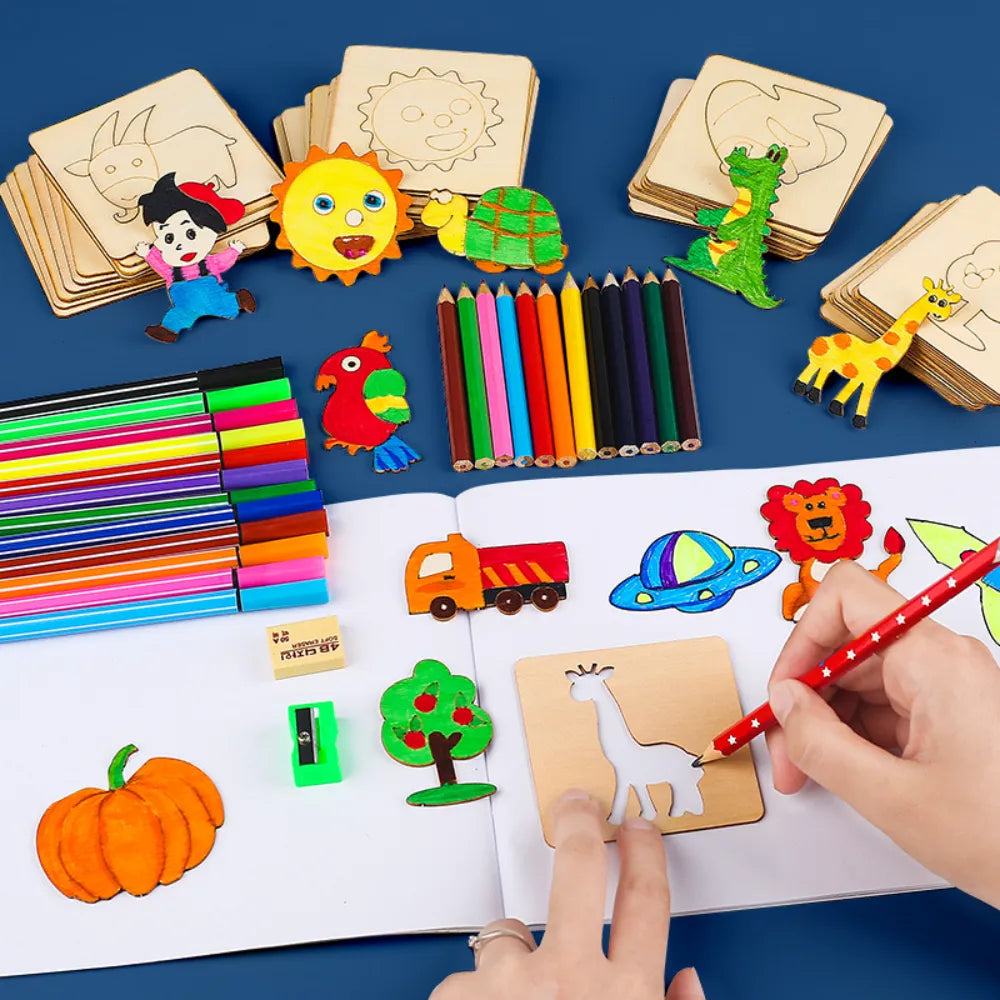 Byfa Wooden Drawing Board Set - Montessori Toy for Creative Learning