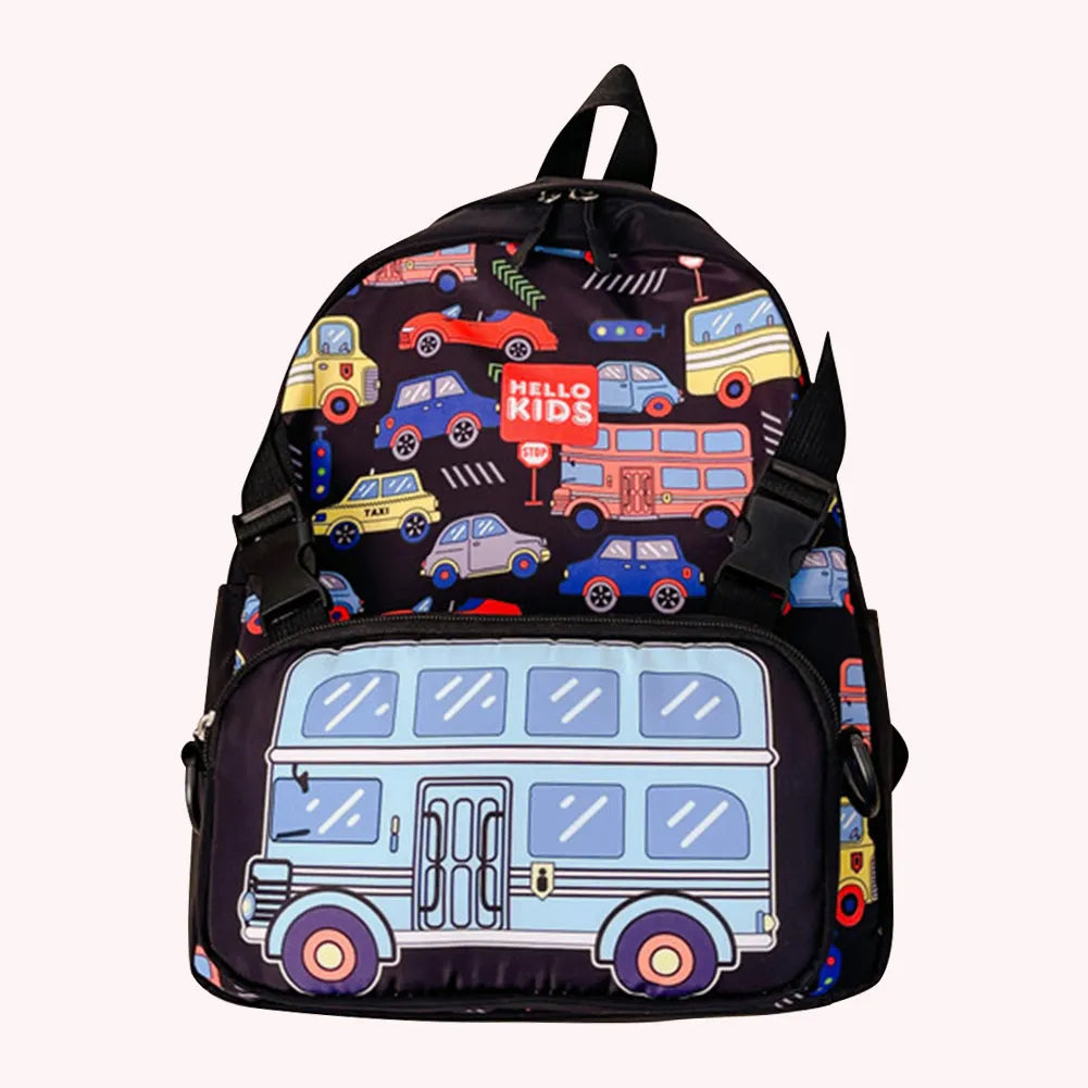 Preschool Toddler Backpack Cartoon Car Cute Children Schoolbag with Detachable Shoulder Bag