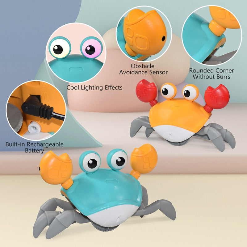 Crawling Crab with Music and LED Light for Kids and Toddlers - Educational, Interactive, and Fun!