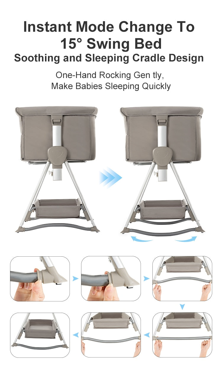 Luxury Newborn Crib: Portable Infant Bed for Travel - Unisex Metal Cradle from Mainland China