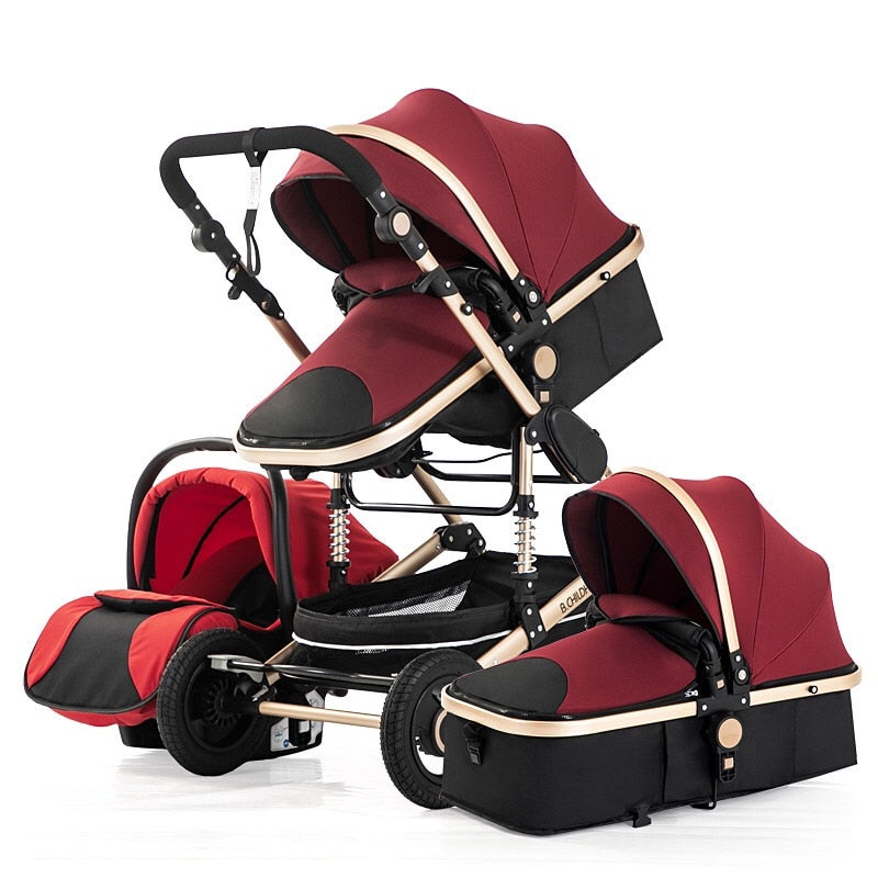 Warm House 3-in-1 Baby Stroller - Foldable, Travel-Friendly & Shock Absorbing
