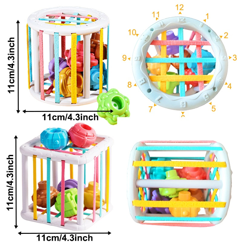 MMloveBB Colorful Shape Sorting Game: Montessori Learning Toy for Babies 0-12 Months