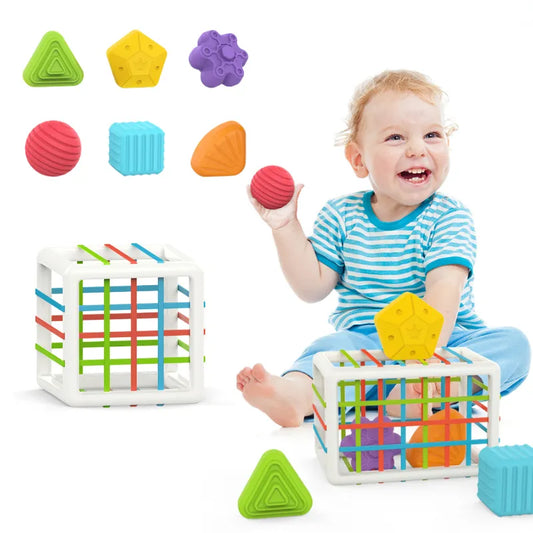 Montessori Colorful Shape Blocks Sorting Game: Educational Toys for Kids