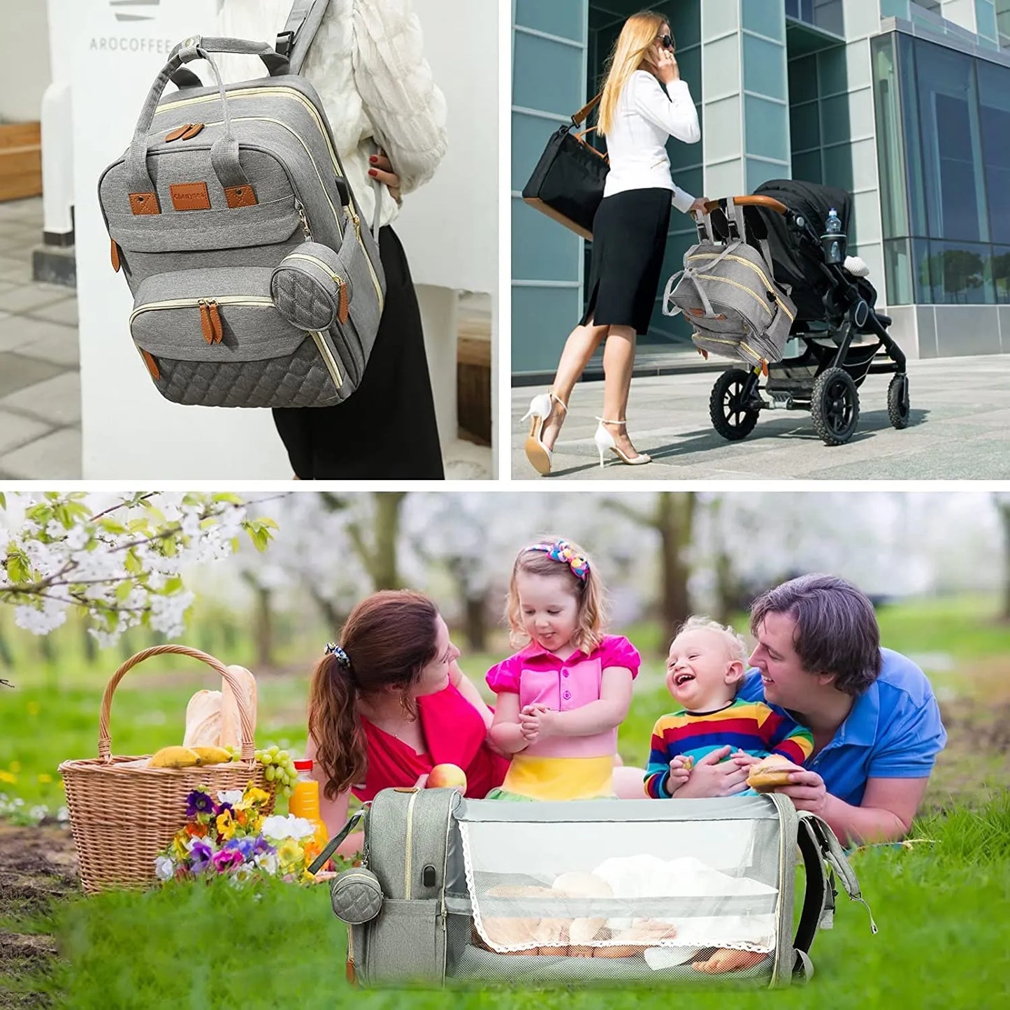 Best Diaper Bag Backpack: Stylish & Spacious Denim Bag for Moms