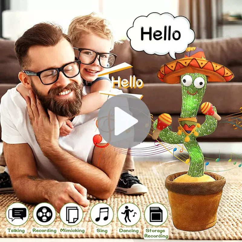 Cactus Dancing Electron Plush Toy - Interactive Singing and Dancing Baby's Birthday Present