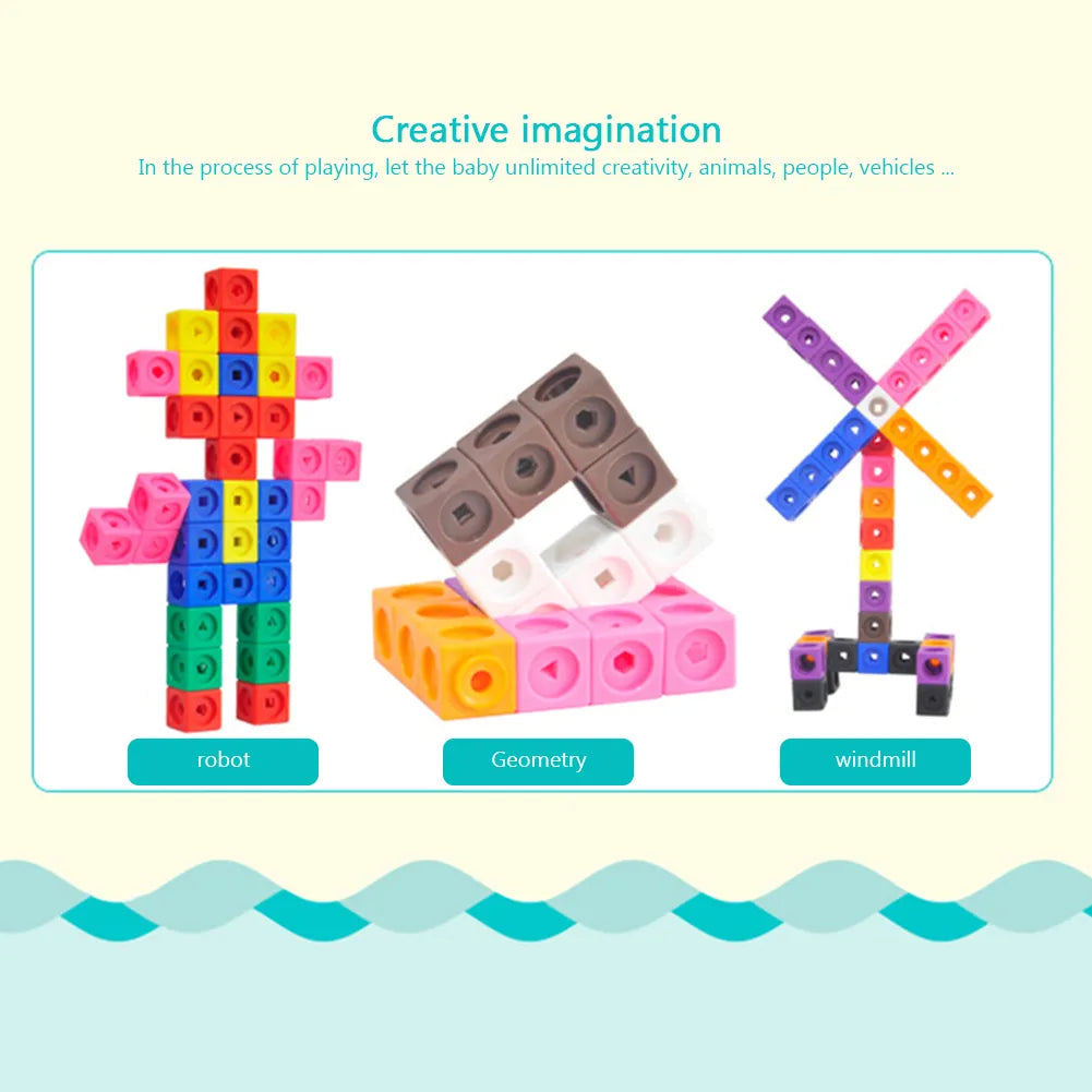 100pcs Math Toys Linking Cubes Numberblocks Interlocking Multilink Counting Blocks Kids Learning Educational Children Toy Gift