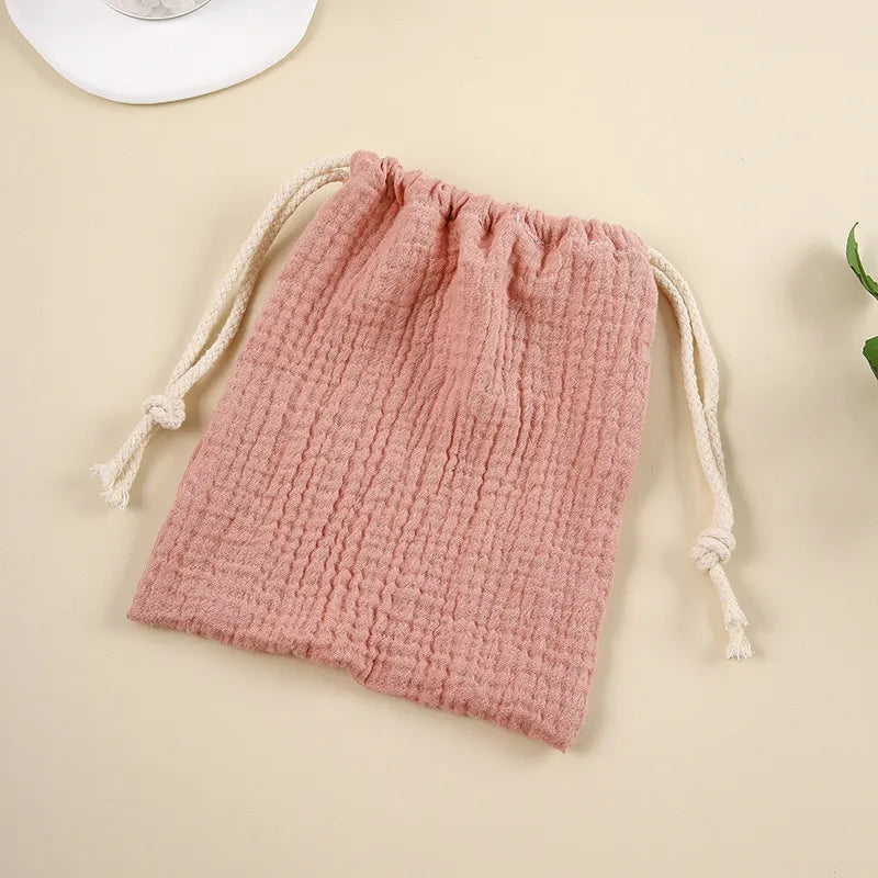 Cotton Baby Diaper Bag Organizer Pouch - String Diaper Stackers Caddy for Babies Accessories and Essentials