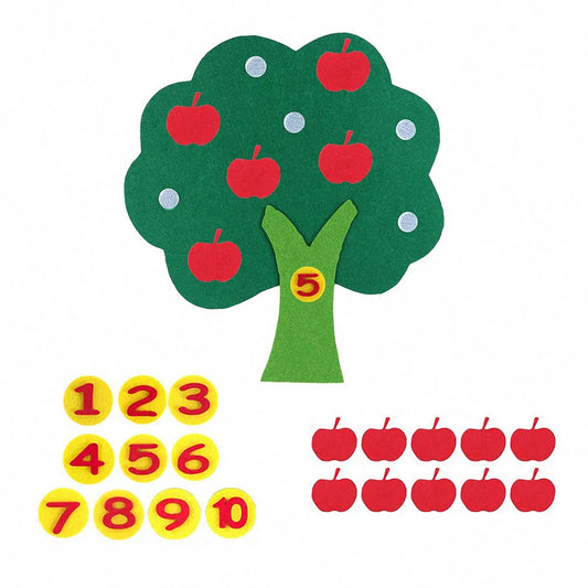 Kids Montessori Toys Educational DIY Weave Cloth Apple Tree Math Toys Learning Toys for Children Preschool Sensory Teaching Aids