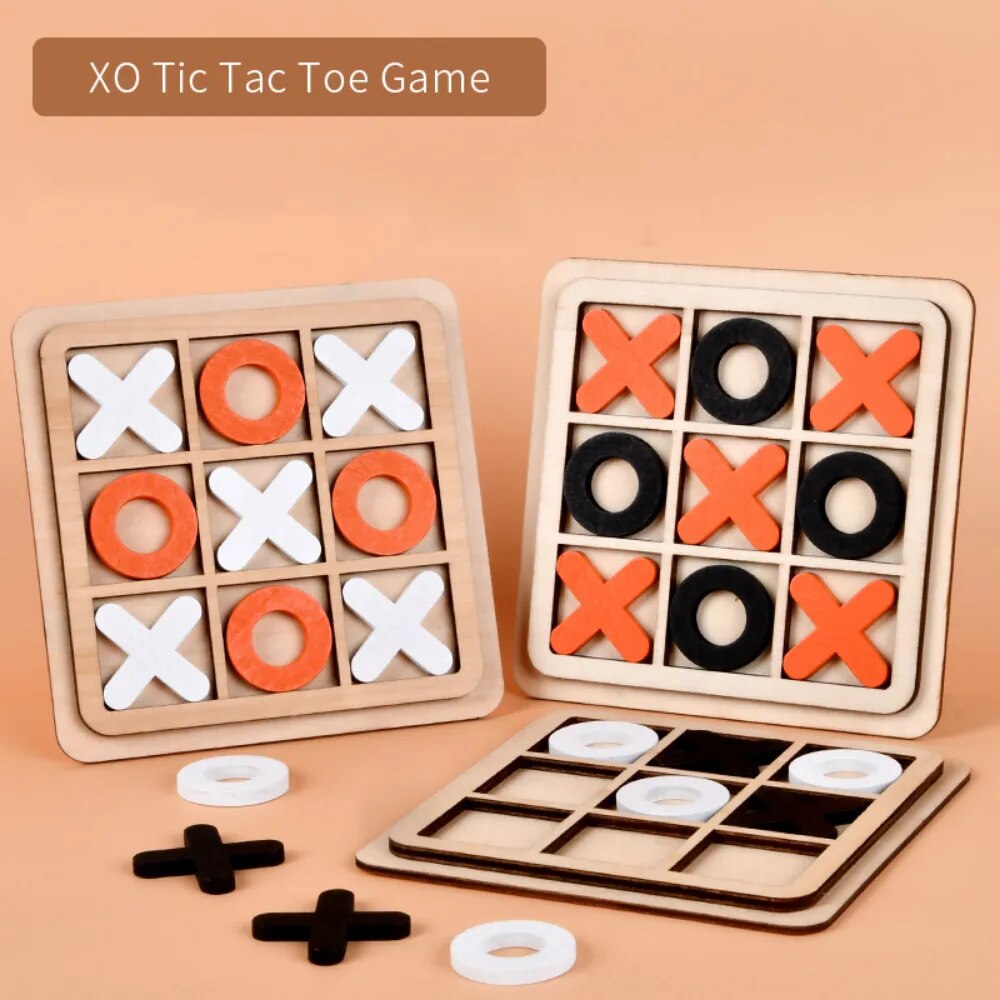 Kids Montessori Wooden Toy Mini Chess Play Game Interaction Puzzle Training Brain Early Learning Educational Toys For Children
