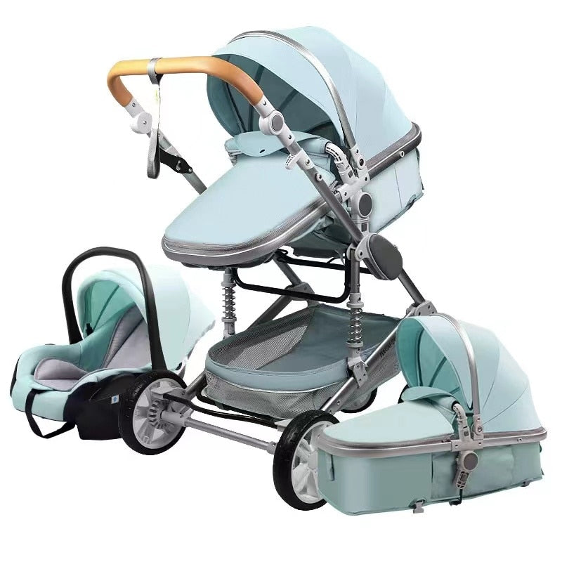 Warm House 3-in-1 Baby Stroller - Foldable, Travel-Friendly & Shock Absorbing