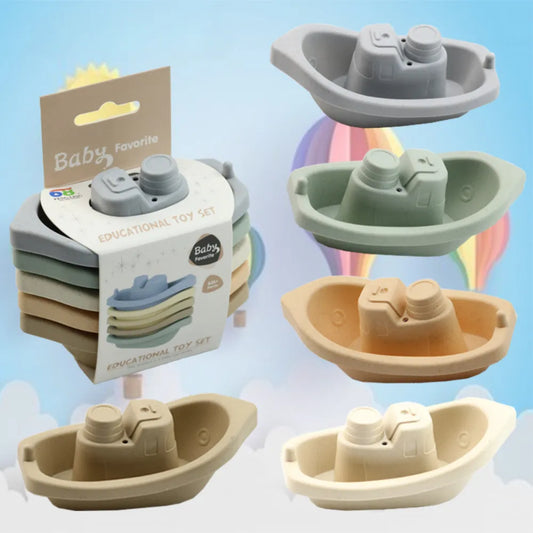 Colorful Stacking Boat Toys: Fun Educational Gift for Babies