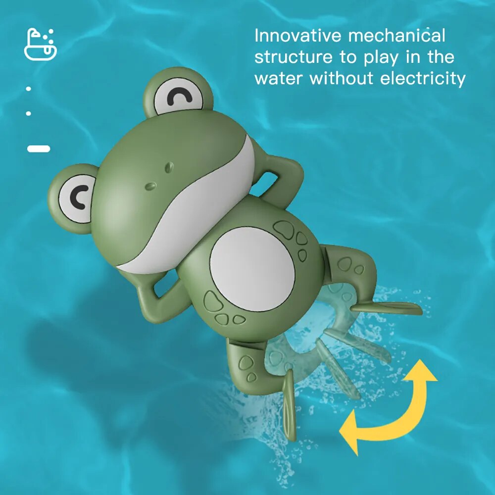 Swimming Frog: Baby Shower Clockwork Cute Animal Bath Toy