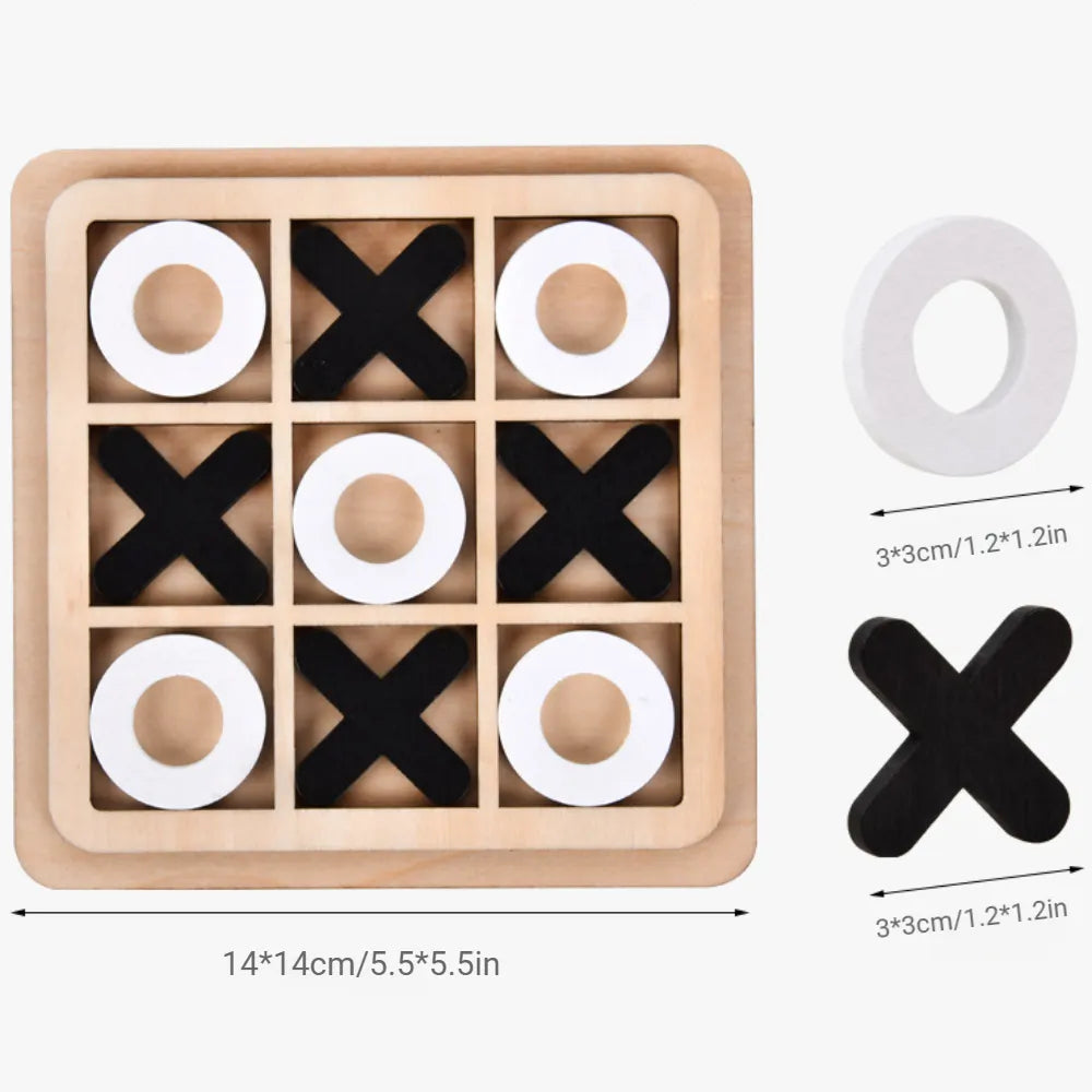 Kids Montessori Wooden Toy Mini Chess Play Game Interaction Puzzle Training Brain Early Learning Educational Toys For Children