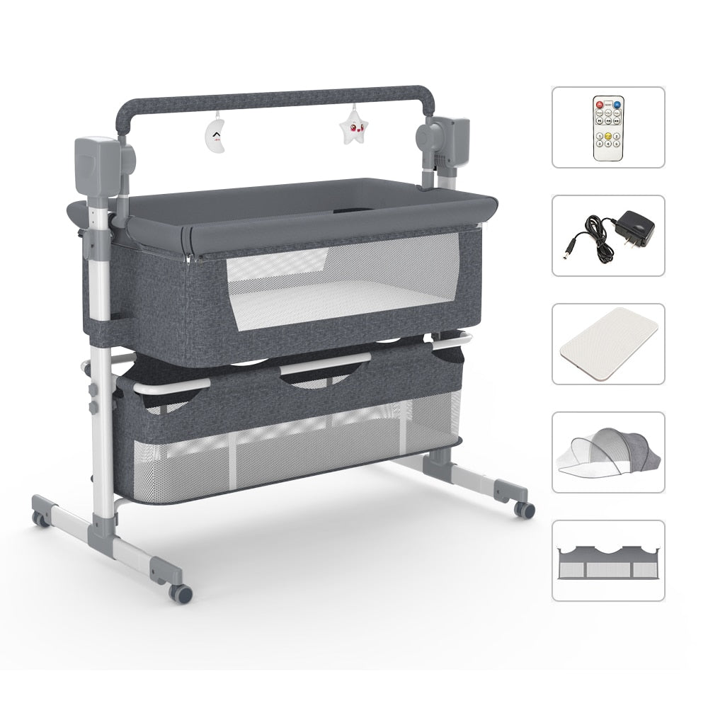 Premium Electric Cradle: Safe and Stylish Metal Baby Cradle from Mainland China