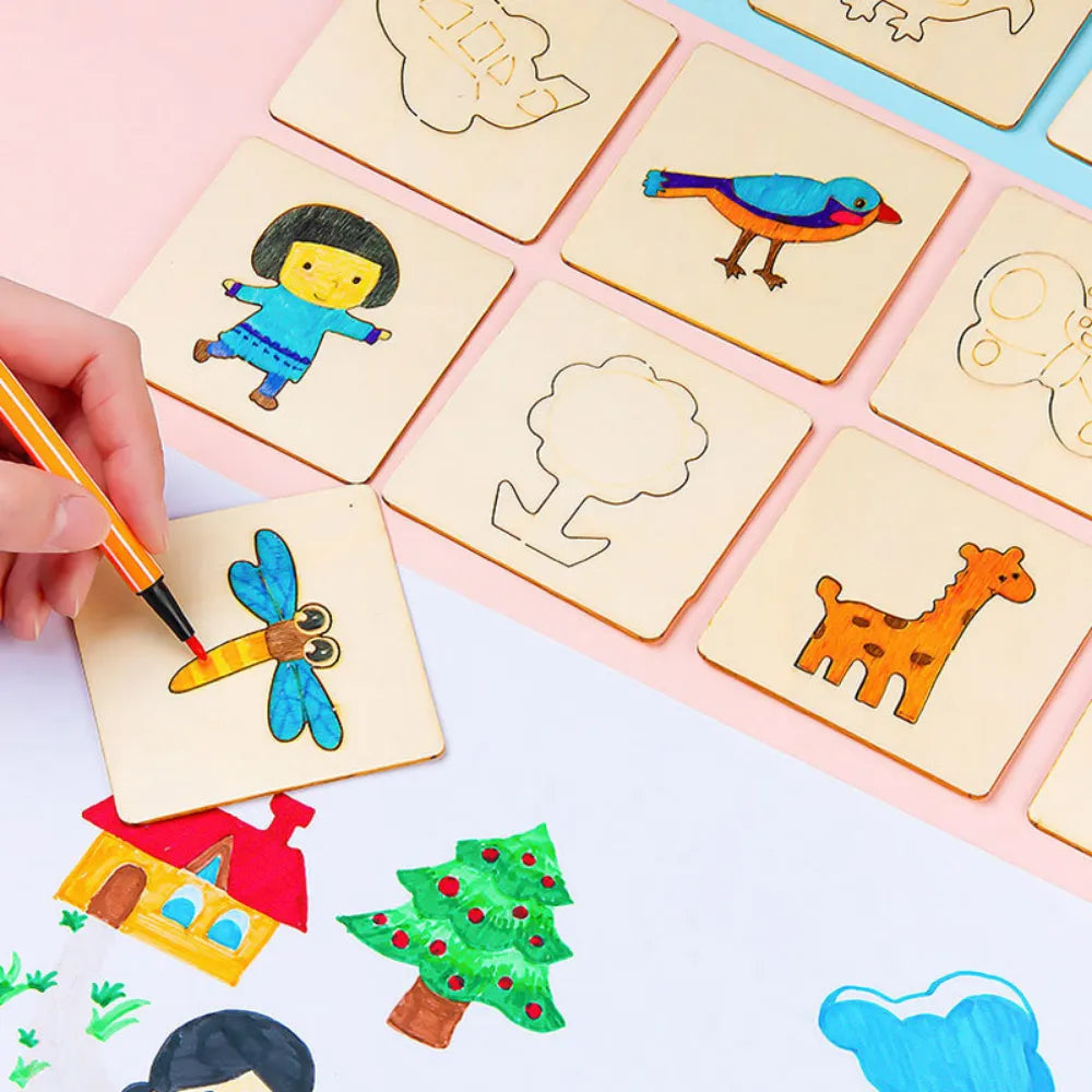 Byfa Wooden Drawing Board Set - Montessori Toy for Creative Learning