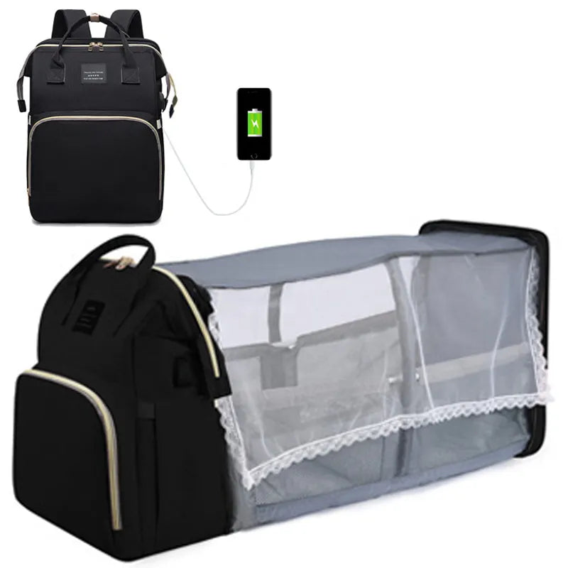Large Capacity Lightweight Maternity Backpack with 12 Functions - Stylish Baby Diaper Bag and More