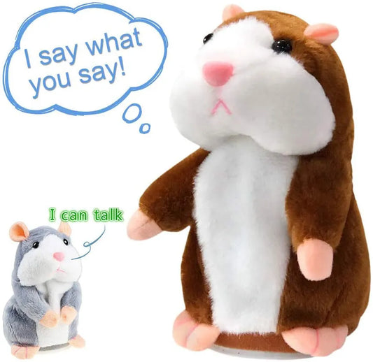 15cm Cute Walking Talking Hamster Plush Animal Doll Funny Sound Record Repeat Voice Changing Educational Toy Pets Speak Talking