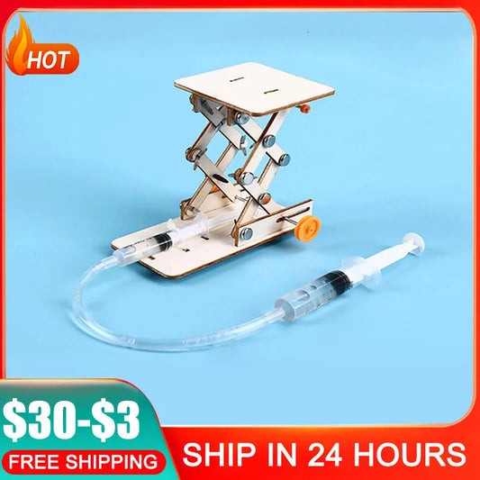 Kids DIY Science Toys Educational Scientific Experiment Kit Hydraulic Lift Table Model Physics School STEM Projects