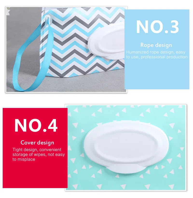Reusable Baby Wet Wipe Pouch - Portable Eco-Friendly Wipes Dispenser for Travel, Keeps Wipes Moist