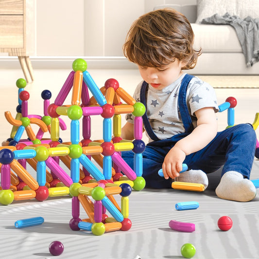 TEMI Magnetic Blocks Construction Set | Educational Building Blocks | STEM Toy for Ages 4-14+ | Montessori Learning