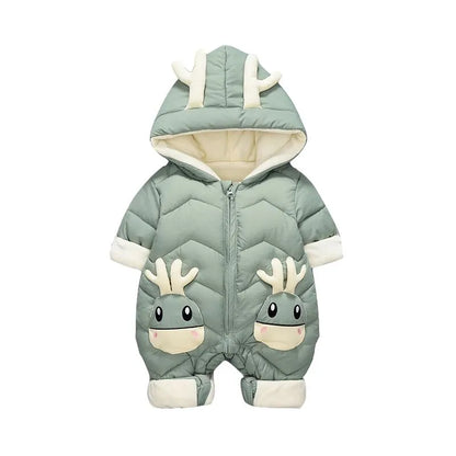 Baby Winter Snowsuit - Plus Velvet Thick Baby Boys Jumpsuit, 0-2 Years Newborn Romper, Baby Girls Overalls, Toddler Coat