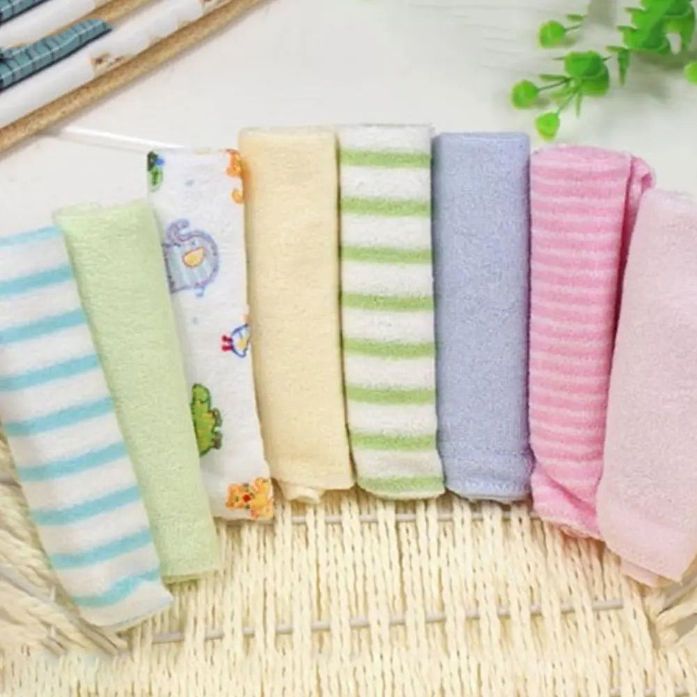 Set of 8 Muslin Cotton Newborn Baby Towels - Soft, Versatile, and Gentle on Baby's Skin