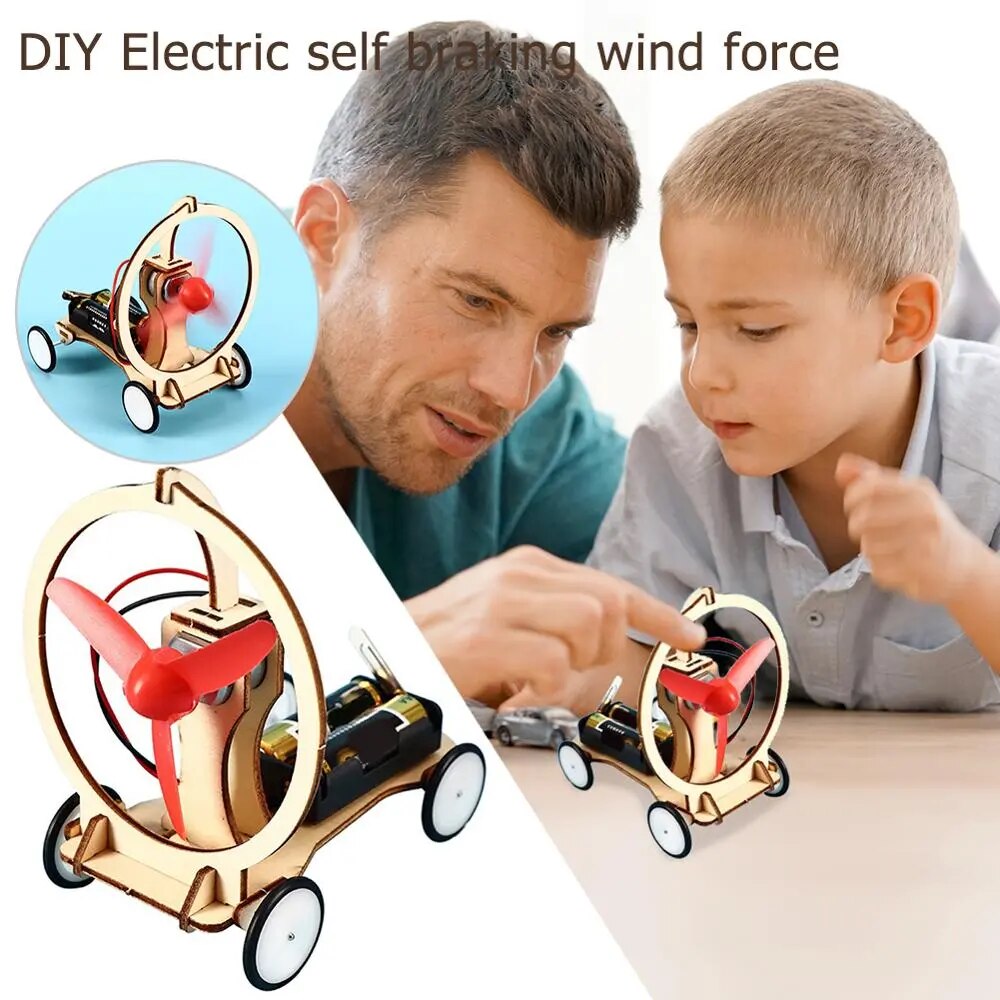 Students Kids DIY Electric Wind Car Model Physical Experiments Technology Toys Self-enhancement in Entertainment Novelty