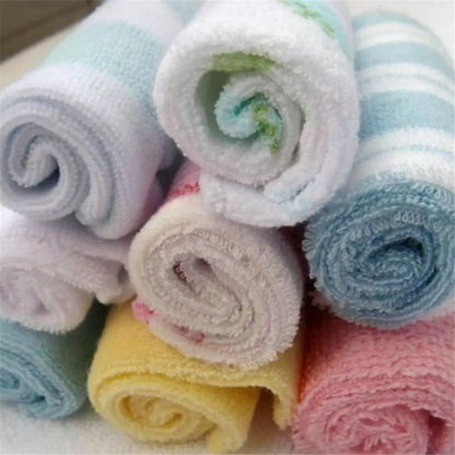 Set of 8 Muslin Cotton Newborn Baby Towels - Soft, Versatile, and Gentle on Baby's Skin