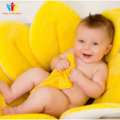 Baby Bath Tub Seat: Foldable Lotus Flower Design for Newborns with Soft Cushion Skin Pad