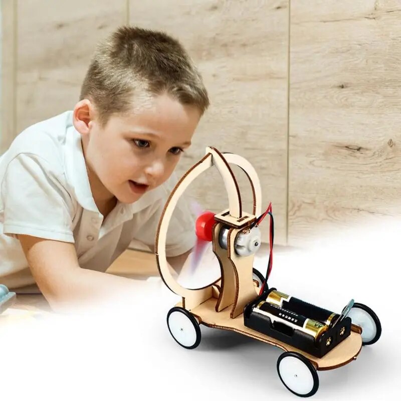 Students Kids DIY Electric Wind Car Model Physical Experiments Technology Toys Self-enhancement in Entertainment Novelty